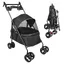 NOIR Poussette pliable 2 en 1 pour Chien et Chat avec Roues Amortissantes,  50x70x95cm chariot pour chat chiots, Capacité à 10 kg