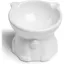 Gamelles surélevées en céramiquesupport incliné à 15 ° gamelle surélevée anti-vomissement pour nourriture et eau pour chat-Blanc