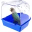 Baignoire à Oiseaux à Suspendre Transparent Cage De Douche En Plastique Nettoyage Pour Perroquet Coucou Et Petits Oiseaux