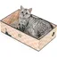 Griffoir pour Chat avec Boîte Grand Grattoir Chat Design Réversible en Carton Trous Interactifs Échiquier L-1 Pièce