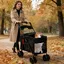 SUPFINE Poussette pour Animaux 49×75×95cm Poussette pour Chien/ Chat Capacité de charge 15 kg avec Fenêtre en Maille Noir