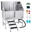 Baignoire de Chien Acier Inoxydable-VEVOR-Baignoire de Toilettage pour Animaux de Compagnie 127 cm-avec Escalier-Porte Gauche