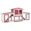 Cage/Clapier large dextérieur Rouge et blanc 204x45x85 cm Bois SS00157029