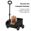 Poussette pour chien - buggy Pliable - Poussette pour animaux - Noir - 35x51x23cm - Pratique - compact - durable - Métal - tissu