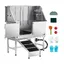 Baignoire de Chien Acier Inoxydable-VEVOR-Baignoire de Toilettage pour Animaux de Compagnie 127 cm-avec Rampe-Porte Gauche