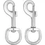 Lot de 2 mousquetons pivotants pour laisse de chien fermoir de laisse grand et robuste avec œillet pivotant 104 cm