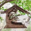 Mangeoire oiseaux bois suspendue – imperméable décoration jardin extérieur sauvages Label