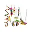 Lot de 7 jouets pour perroquet pour cage à oiseaux balançoire à mâcher perchoirs en bois pour conures cacaques aras