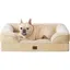 Panier Petit Chien Orthopédique 76x51x16.5 cm Mémoire De Forme Déhoussable Lavable Canapé Imperméable Grège