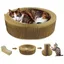 Griffoir Chat Carton 50cm Haute Densité Pliable Confortable pour Canapé Entretien Griffes Naturel