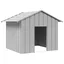 (Gris)Niche pour chiengrande maison de chien avec toit noir 131x101x102 cm acier galvanisé 98000