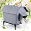 Niche dextérieur imperméable pour chat -Grand abri pour chat avec base surélevée - Abri pour chat sauvage -Tente isolée pour chats