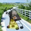 MIPAN.Poussette pour Chien Chat - Avce Porte-gobelet - 4 Roulettes - Pliable - Poussette pour chien de 20 kg - 97x45x55cm -Noir