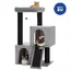 PAWZ Road Grand Arbre a Chat, Arbre à Chat avec Poteaux XXL 11 cm en Sisal, Double Condos & Perchoir de 52*54 cm, 114 cm Gris