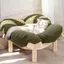 Panier Chat en Forme de Pétale Lit pour Chat Design avec Structure en Bouleau Robuste (26 KG) Coussin 55x55x32 cm-Vert foncé
