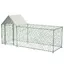 Poulailler Exterieur 326x107x151.5cm Metal Toile Impermeable Serrure Securite pour Volailles Lapins