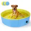 Nobleza - Piscine pour Chien, Rigide Bassin Chien, Baignoire Pliable pour Petit et Grande Chien, Chat, 120*30cm, Bleu & Jaune