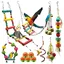 Lot de 12 Jouets pour perroquets, de balançoires, échelle d'escalade, Décoration Cages Petite et Moyenne Taille,pour Perruche
