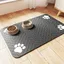 Tapis de Gamelle 30×50 cm pour Chien Chat – Absorbant, Antidérapant, Imperméable, Séchage Rapide – Noir – Gamelles non incluses