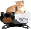 Gamelle pour chat, gamelles doubles pour chat avec support surélevé, gamelle antidérapante pour chat, gamelle double pour petits ch