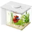 37L Petit Aquarium Complet Nano Aquarium pour Betta en Acrylique avec Pompe de Filtration et éclairage LED Idéal pour(Blanc)