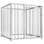 Chenil dextérieur pour chiens - VIDAXL - 100x100x100 cm - Argenté - Acier robuste - Système de verrouillage à loquet