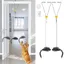 Porte Suspendue Souris Jouet Chat Interactif2pcs Jouets Interactifs pour Chats Apportez Deux Souris en PelucheJouet Chaton Contre