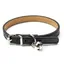 Collier pour chat en cuir avec clochette, noir, taille M (2,0 à 42 cm)