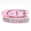 Collier pour chat en cuir PU et strass - Rose M 2,0-42 cm