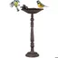 Abreuvoir En Fonte Sur Colonne Décoration Pour Jardin Mangeoire Avec Soucoupe Pour Oiseau 40 Cm Haut Brun