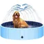 Piscine chien pliable 160x30 cm – Bassin portable avec jet d’eau – Antidérapant pour chien et chat – Extérieur et intérieur