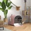 Bac à litière pour chat avec porte battante pelle et filtre inclus dim. 43L x 44l x 47H cm rose
