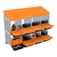 Pondoir Poules Pondeuses 8 Compartiments Poulailler en Acier Galvanisé Anti-rouille Pondoir orange