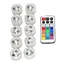Lot de 10 mini lampes LED submersibles, lampe sous-marine étanche, bougies LED multicolores RVB avec 1 télécommande pour décoration