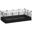 Enclos pour petits animaux cage à lapin modulable 12 panneaux avec tapis étanche en acier 120 x 60 x 40 cm noir