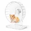 Jouet pour hamster Roue entièrement transparente en acrylique hamster Silencieuse antidérapante avec support Idéale jeux des animaux