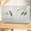 MIPAN. Cage À Oiseaux Volière Avec Mangeoires -  Pour Canaris Perruches Perroquets - 60x26x39.5cm - Blanc