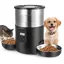 Croquettes Chat Automatique Double 5L INOX Distributeur Croquettes Chien avec 2 Bols Mangeoire Programmable pour Petite/Moyenne