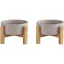 Lot de 2 Gamelle surélevée avec support pour chat et chien - En céramique - pour nourriture et eau