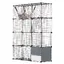 Cage Parc pour Chat 4 Niveaux-VEVOR-1041x360x1397 mm-avec Bac à Litière, Hamac, Échelle, Espace Exercice Extérieur Intérieur