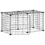 Meilleures Poulailler-Enclos-Cage animaux - de compagnie à 8 panneaux et porte Noir 35x35 cm SSD4858371