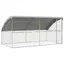 Cage à poules en acier galvanisé - vidaXL - 400x200x200 cm - Argenté - Durable - Verrouillable - Toit étanche