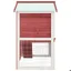 Clapier dextérieur en bois - WIENS - 3 portes - Rouge - 94x60x98 cm - Bois de sapin massif - Treillis métallique