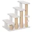 Escalier 2-en-1 pour Animaux – Blanc – 4 Marches + Griffoir Jute – Balle – Pour Chats/Chiens âgés – 60x40x64 cm