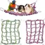 Ensemble de 2 filets colorés en corde pour oiseaux – Hamac suspendu pour animaux échelle pour rongeurs accessoires pour cage