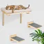 SUPFINE Arbre à chat mural - Lit pour chat - Hamac mural - Meuble d'intérieur moderne en bois pour chat