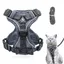 Harnais réglable anti-éclatement pour chat avec laisse - Harnais souple pour chat - Harnais de poitrine pour chat - Chiot - Gris -