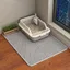 Tapis pour litière pour chat – 75 x 55 cm tapis imperméable double couche en EVA pour bac à litière et toilettes pour chat(argent)
