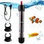 Chauffage daquarium - Thermostat réglable - Avec 2 ventouses - Chauffage daquarium pour réservoirs de poisson et aquarium (60L 50