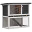 SOLO - Clapier lapin/poulets - JILLS Enclos 2 à 4 poules dextérieur 1 porte Gris Bois FT856778